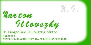 marton illovszky business card